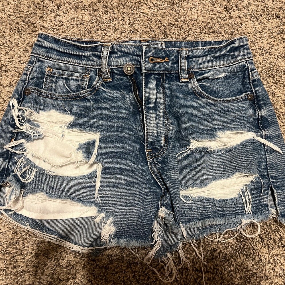American Eagle Outfitters Ripped Blue Jean Shorts